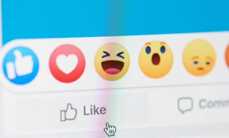 Reactions in A Facebook post